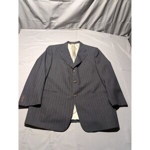 Paul Stuart Mens Blazer 45R Pinstripe Wool Three Button‎ Suit Jacket